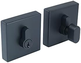 Design House 595702 Emblem Single Cylinder Deadbolt Matte Black