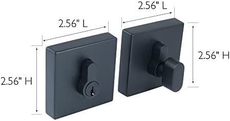 Design House 595702 Emblem Single Cylinder Deadbolt Matte Black