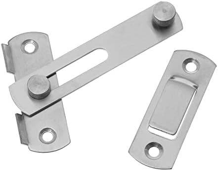Guard Latch Bolt Door Lock With Screws stainless steel Silver