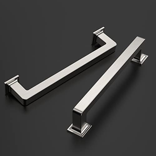 Amerdeco 10 Pack Satin Nickel Cabinet Pulls 5 Inch Hole Centers
