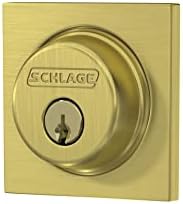 SCHLAGE Deadbolt with Collins Trim Satin Brass Modern Style Security
