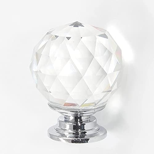 Stunning 6-Piece Round Crystal Knobs for Cabinets and Cupboards