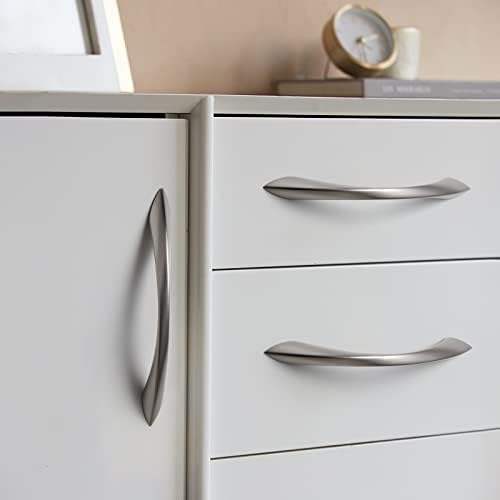 JIASENBAO 10Pack Cast Nickel Cabinet Pulls 5 Inch Arch Twisted Silver Handles