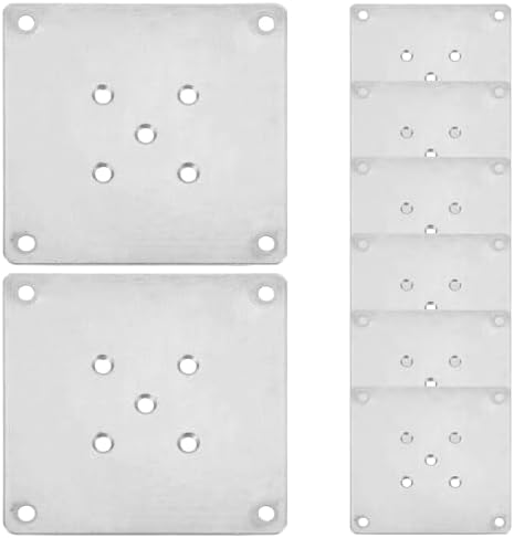 8-Piece Furniture Leg Bracket Set Zinc Plated Silver Easy to Install