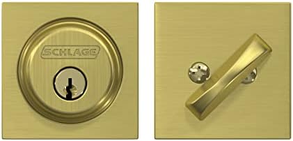 SCHLAGE Deadbolt with Collins Trim Satin Brass Modern Style Security