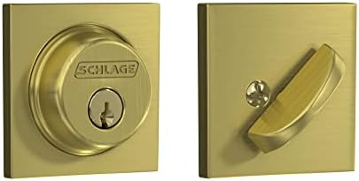 SCHLAGE Deadbolt with Collins Trim Satin Brass Modern Style Security