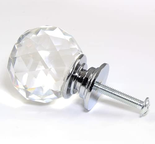 Stunning 6-Piece Round Crystal Knobs for Cabinets and Cupboards