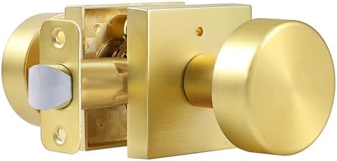 Golden Square Door Knob Set