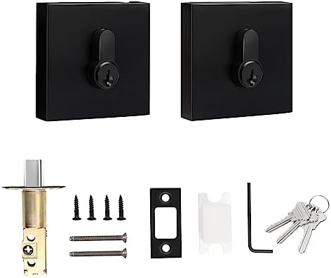 Probrico Square Deadbolts Durable Double Cylinder Door Lock Set