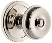 Elegant Circulaire Rosette Privacy Door Knob in Polished Nickel