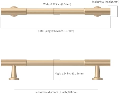 Asidrama 10-Pack 5 Inch Champagne Bronze Cabinet Pulls
