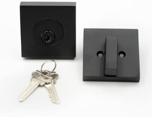 Weslock Square Deadbolt Matte Black