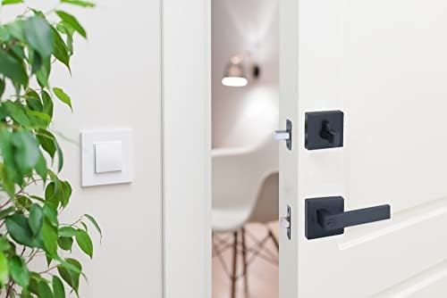 Design House 595702 Emblem Single Cylinder Deadbolt Matte Black