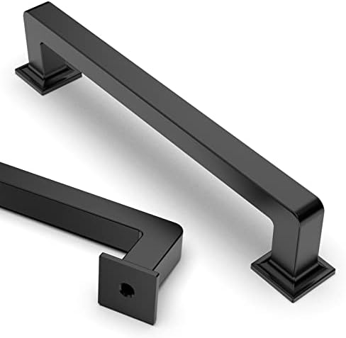 10-Piece Set of Matte Black Cabinet Handles 5-Inch
