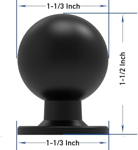 Trust4Care 8-Pack 1-13 Matt Black Cabinet Knobs with Wide Base Backplate
