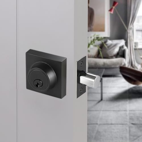 TooCust Square Single Cylinder Deadbolt 2 Pack