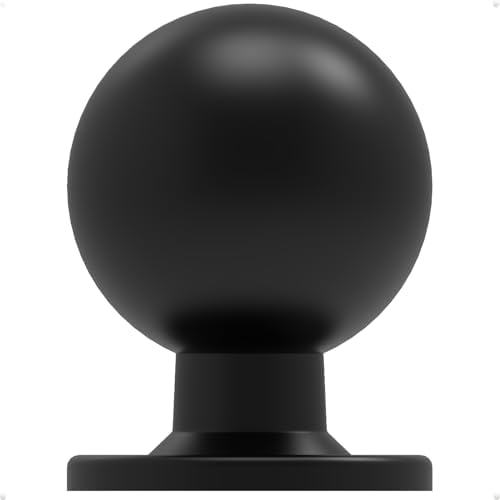 Trust4Care 8-Pack 1-13 Matt Black Cabinet Knobs with Wide Base Backplate