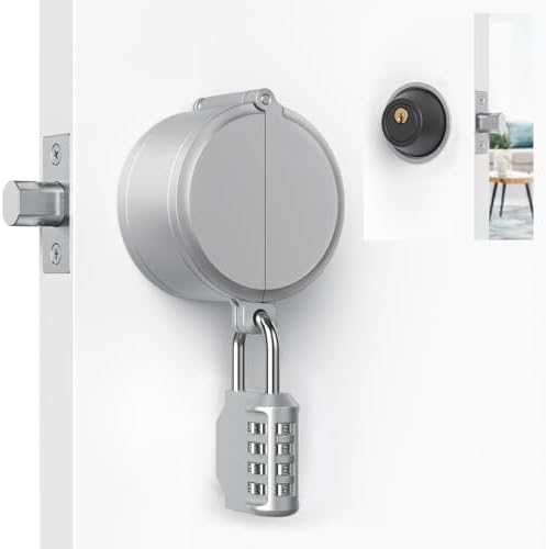 AST Deadbolt Lockout Device with Combination Padlock No Drill Matte Silver