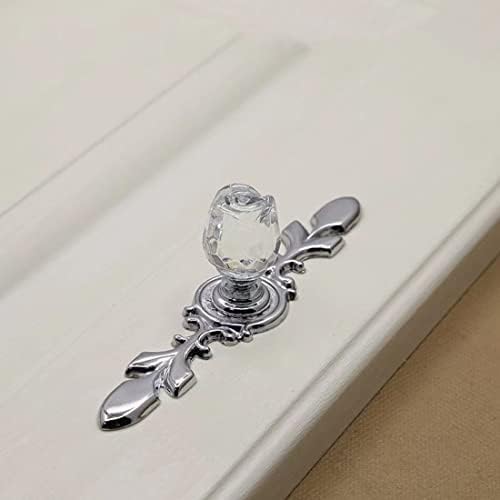 4 Pack Rose Flower Drawer Dresser Knobs with Plate