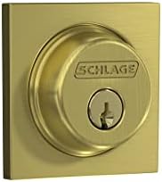 SCHLAGE Deadbolt with Collins Trim Satin Brass Modern Style Security