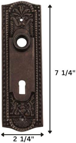 7 14 Door Back Plate Brass with Keyhole