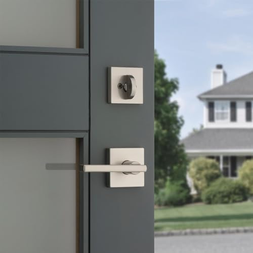 Kwikset Deadbolt Door Hardware Set Square and Keyed on One Side