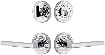 Viaggio Hammered Rosette Backset 2-38 Bright Chrome