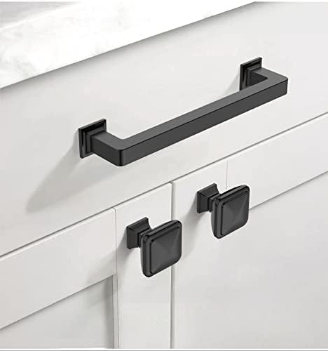 10-Piece Set of Matte Black Cabinet Handles 5-Inch