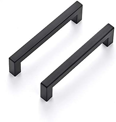 Ravinte 10 Pack Square Bar Kitchen Cabinet Handles Matte Black