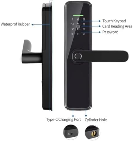 Sophies Smart Deadbolt Lock with Fingerprint Entry Keyless Door Security with Tuya