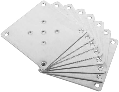 8-Piece Furniture Leg Bracket Set Zinc Plated Silver Easy to Install