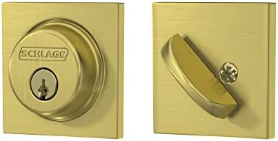 SCHLAGE Deadbolt with Collins Trim Satin Brass Modern Style Security