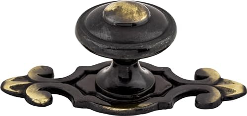 Top Knobs M464 Canterbury Knob with Back Plate Pewter