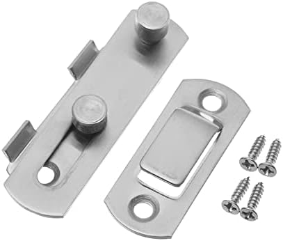 Guard Latch Bolt Door Lock With Screws stainless steel Silver