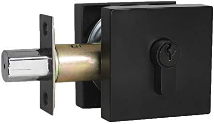 Probrico Square Double Cylinder Deadbolt Flat Black 1 Pack