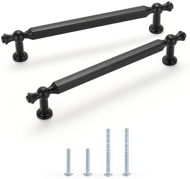 Sturdy Matte Black Kitchen Handles 5-Inch Pack for Rustic Cabinets