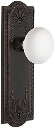Nostalgic Warehouse Meadows Plate Privacy White Porcelain Door Knob