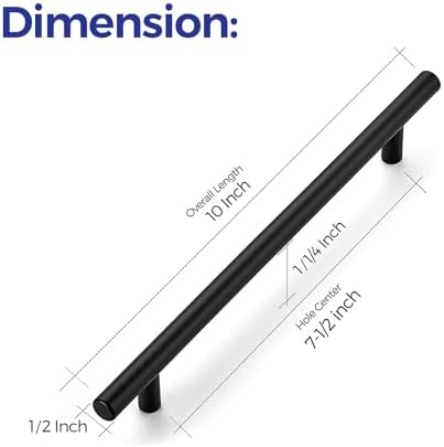 Ravinte 10 Cabinet Handles Matte Black Pulls
