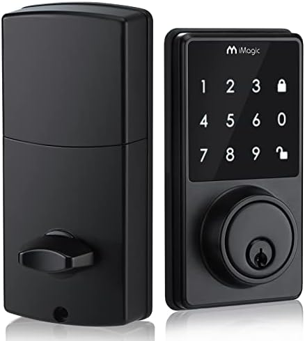 Secure TouchScreen Deadbolt - 50 User Codes Keyless Entry Automatic Lock Matt Black