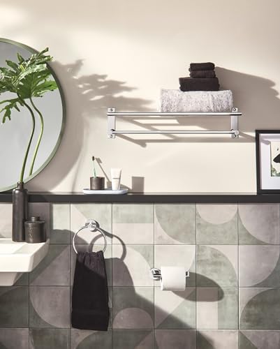 Modern Durable Chrome Toilet Paper Holder for Single Post Installation