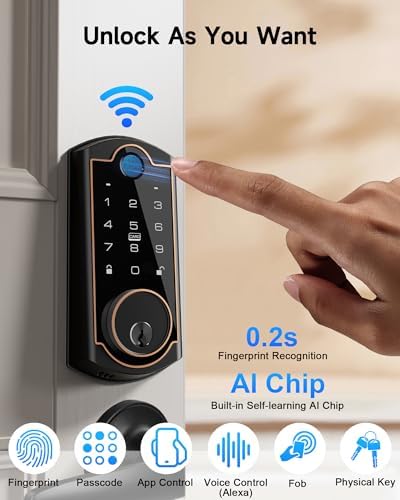 Keyless Entry Door Lock Set with Built-in WiFi Deadbolt