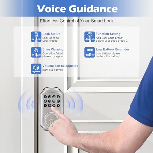 Smart Door Lock Set with Keyless Entry and Voice Prompts
