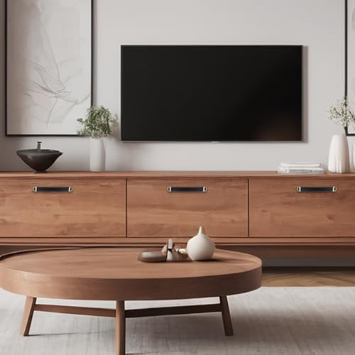Premium Leather Drawers Suitcase Handles 2-Piece Black