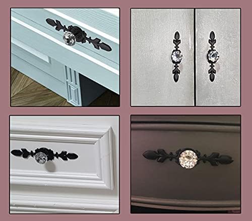 Stunning 6-Piece Diamond Crystal Glass Cabinet Knobs