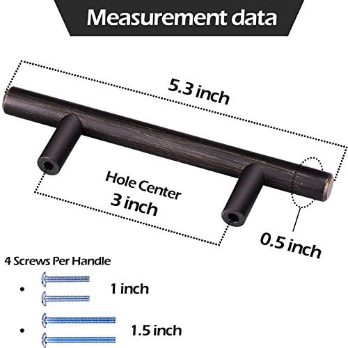 20 Set Solid Stainless Steel Cabinet Handles Pulls Oil-Rubbed Bronze