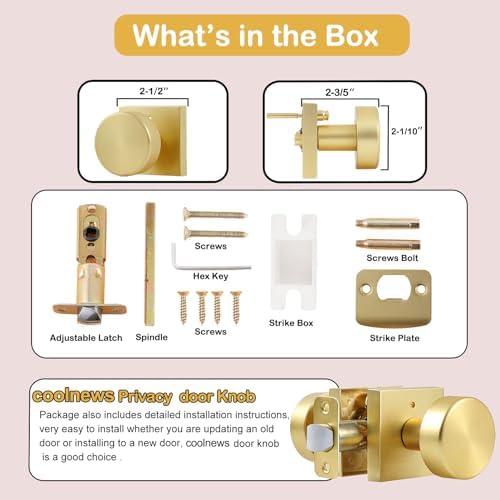 Golden Square Door Knob Set
