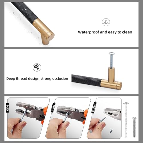 10-Piece Matte Black Champagne Bronze Cabinet Pulls