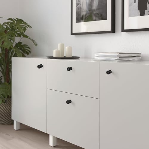 Trust4Care 8-Pack 1-13 Matt Black Cabinet Knobs with Wide Base Backplate