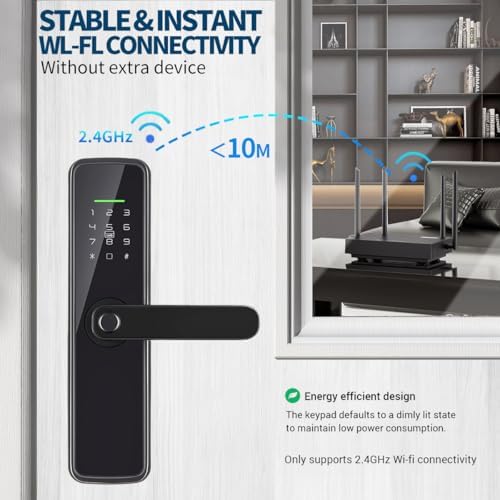 Sophies Smart Deadbolt Lock with Fingerprint Entry Keyless Door Security with Tuya