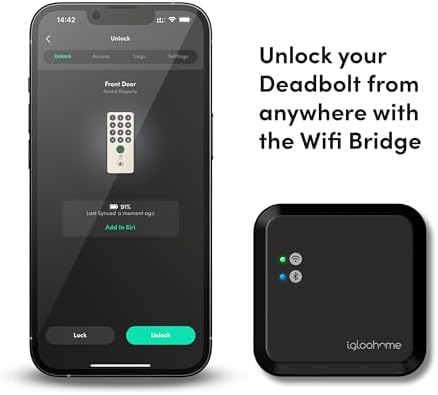 Igloo Home Smart Deadbolt Bridge Remote Control Alexa Fingerprint Entry Easy Setup